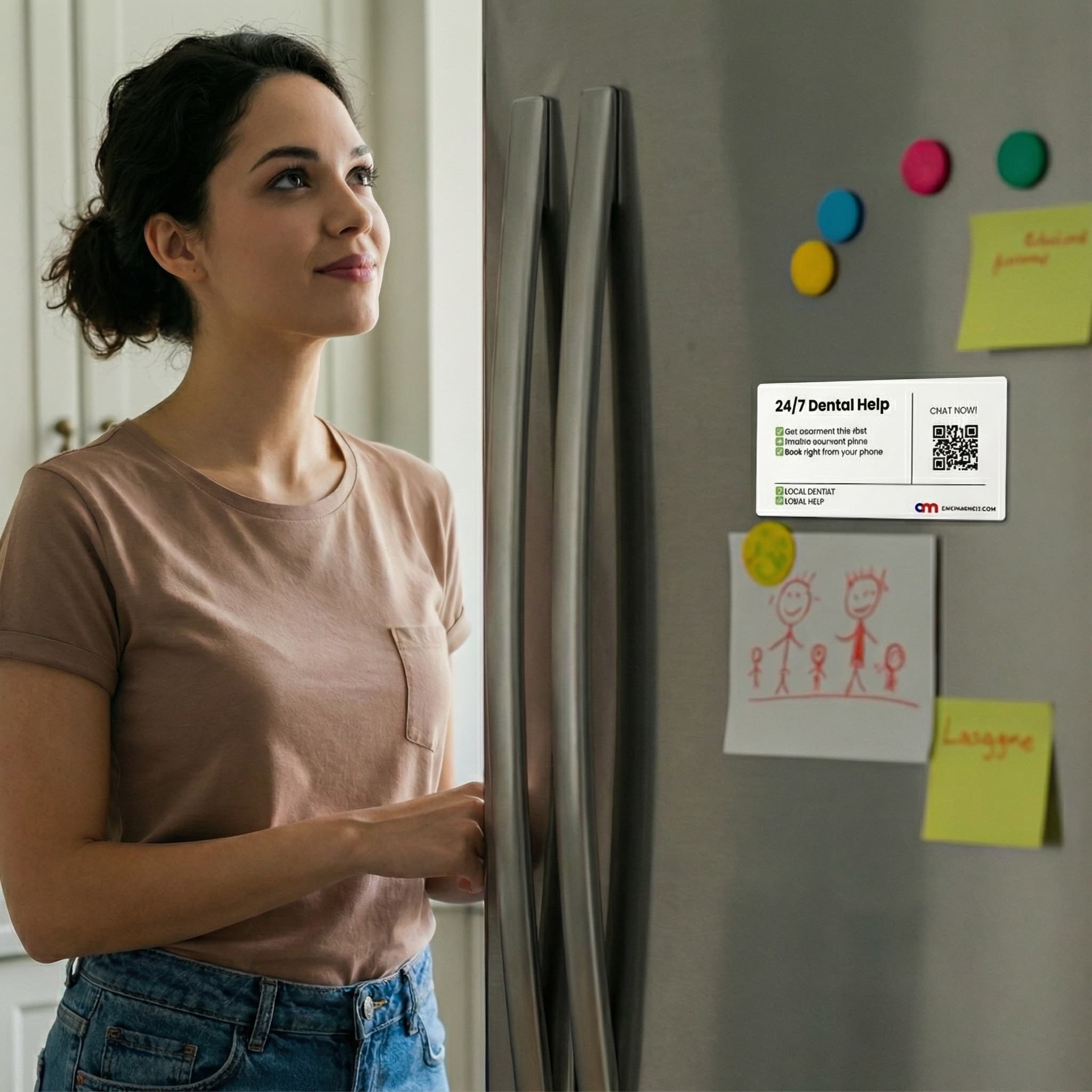 Woman looking into fridge